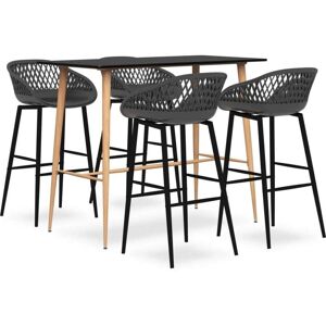5 Piece Bar Set Black and Grey Vidaxl 5 Piece Bar Set Black and Grey Vidaxl