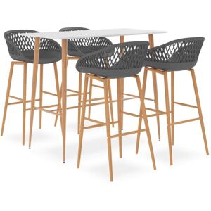 5 Piece Bar Set White and Grey Vidaxl 5 Piece Bar Set White and Grey Vidaxl