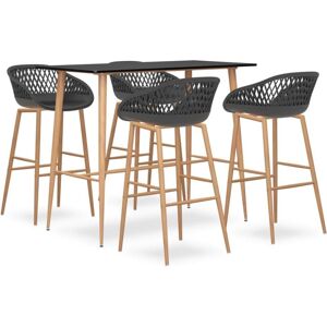 5 Piece Bar Set Black and Grey Vidaxl 5 Piece Bar Set Black and Grey Vidaxl