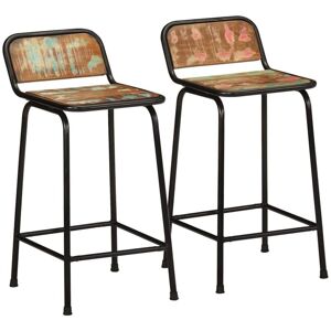Vidaxl - Bar Stools 2 pcs 46x35.5x80 cm Solid Wood Reclaimed Vidaxl - Bar Stools 2 pcs 46x35.5x80 cm Solid Wood Reclaimed