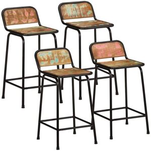 Bar Stools 4 pcs 46x35.5x80 cm Solid Wood Reclaimed vidaXL Bar Stools 4 pcs 46x35.5x80 cm Solid Wood Reclaimed vidaXL