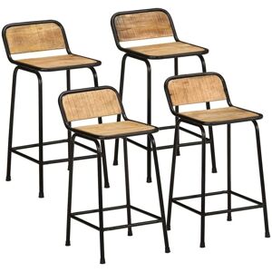 Vidaxl - Bar Stools 4 pcs 46x35.5x80 cm Solid Wood Rough Mango Vidaxl - Bar Stools 4 pcs 46x35.5x80 cm Solid Wood Rough Mango