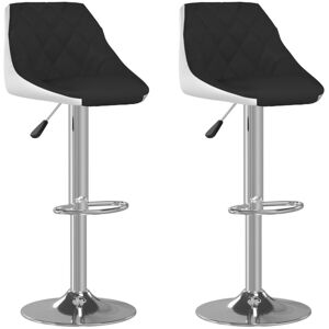 Bar Stools 2 pcs Black and White Faux Leather vidaXL Bar Stools 2 pcs Black and White Faux Leather vidaXL