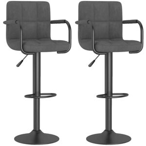 Bar Stools 2 pcs Dark Grey Velvet Vidaxl Bar Stools 2 pcs Dark Grey Velvet Vidaxl