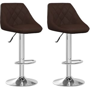 Bar Stools 2 pcs Brown Faux Leather vidaXL Bar Stools 2 pcs Brown Faux Leather vidaXL