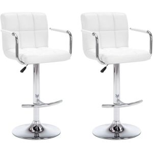 Bar Stools 2 pcs White Faux Leather vidaXL Bar Stools 2 pcs White Faux Leather vidaXL