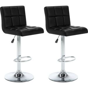 Bar Stools 2 pcs Black Faux Leather vidaXL Bar Stools 2 pcs Black Faux Leather vidaXL