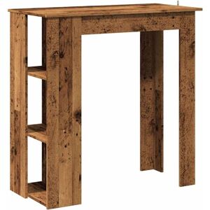 Bar Table with Shelf Old Wood 102x50x103.5 cm Engineered Wood Vidaxl Bar Table with Shelf Old Wood 102x50x103.5 cm Engineered Wood Vidaxl