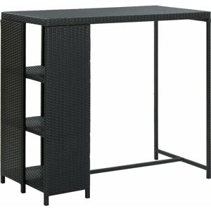 Bar Table with Storage Rack Black 120x60x110 cm Poly Rattan Vidaxl Bar Table with Storage Rack Black 120x60x110 cm Poly Rattan Vidaxl