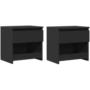 Bedside Cabinets 2 pcs Black 40x30x39 cm Engineered Wood Vidaxl Bedside Cabinets 2 pcs Black 40x30x39 cm Engineered Wood Vidaxl