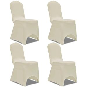 vidaXL 4x Stretch Chair Covers Cream Seat Protector Dining Room Party Wedding - Chair Cover vidaXL 4x Stretch Chair Covers Cream Seat Protector Dining Room Party Wedding - Chair Cover
