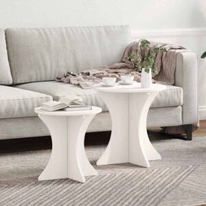 vidaXL White Coffee Table 46x46x47cm - Rustic Pine Wood vidaXL White Coffee Table 46x46x47cm - Rustic Pine Wood