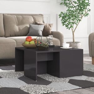 Vidaxl - Coffee Tables 4 pcs High Gloss Grey 33x33x33 cm Engineered Wood Vidaxl - Coffee Tables 4 pcs High Gloss Grey 33x33x33 cm Engineered Wood