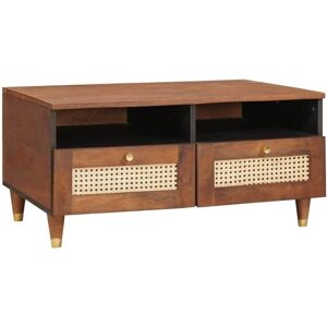 Coffee Tables Brown 80 x 54 x 40 cm Cane and solid mango wood Vidaxl Coffee Tables Brown 80 x 54 x 40 cm Cane and solid mango wood Vidaxl