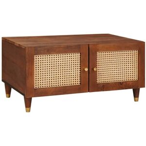 Coffee Tables Brown 80 x 50 x 40 cm Cane and solid mango wood Vidaxl Coffee Tables Brown 80 x 50 x 40 cm Cane and solid mango wood Vidaxl