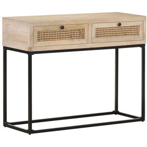 Console Table 100x35x76 cm Solid Mango Wood and Natural Cane Vidaxl Console Table 100x35x76 cm Solid Mango Wood and Natural Cane Vidaxl