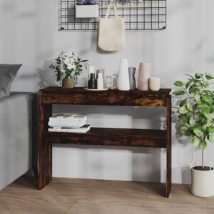Console Table Smoked Oak 102x30x80 cm Engineered Wood Vidaxl Console Table Smoked Oak 102x30x80 cm Engineered Wood Vidaxl
