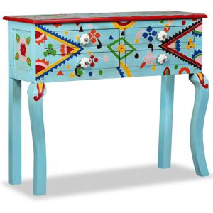 Console Table Solid Mango Wood Blue Hand Painted vidaXL Console Table Solid Mango Wood Blue Hand Painted vidaXL
