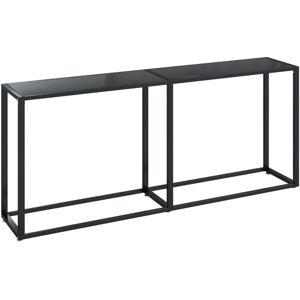 Console Table Black 180x35x75.5cm Tempered Glass vidaXL Console Table Black 180x35x75.5cm Tempered Glass vidaXL