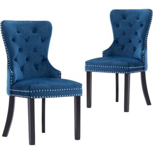 Vidaxl - Dining Chairs 2 pcs Blue Velvet Vidaxl - Dining Chairs 2 pcs Blue Velvet