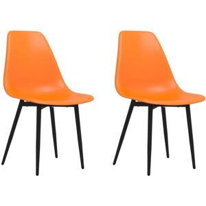 Dining Chairs 2 pcs Orange pp Vidaxl Dining Chairs 2 pcs Orange pp Vidaxl