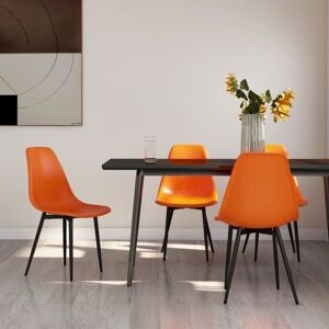 Dining Chairs 4 pcs Orange pp Vidaxl Dining Chairs 4 pcs Orange pp Vidaxl