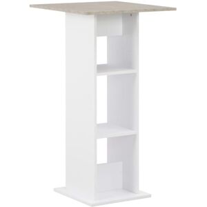 Bar Table White and Concrete 60x60x110 cm Vidaxl Bar Table White and Concrete 60x60x110 cm Vidaxl