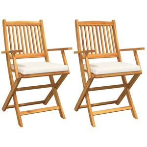 Vidaxl - Folding Chair 2 pcs White 49 x 57.5 x 92cm Solid Acacia wood Vidaxl - Folding Chair 2 pcs White 49 x 57.5 x 92cm Solid Acacia wood