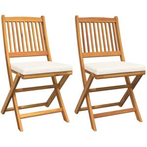 Vidaxl - Folding Chair 2 pcs White 49 x 57.5 x 92cm Solid Acacia wood Vidaxl - Folding Chair 2 pcs White 49 x 57.5 x 92cm Solid Acacia wood