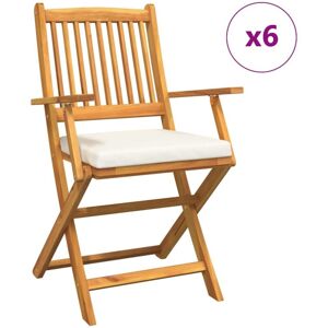 Vidaxl - Folding Chair 6 pcs White 49 x 57.5 x 92cm Solid Acacia wood Vidaxl - Folding Chair 6 pcs White 49 x 57.5 x 92cm Solid Acacia wood