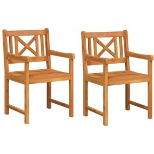 Vidaxl - Garden Chair 2 pcs Brown 56 x 56 x 90cm Solid Acacia wood Vidaxl - Garden Chair 2 pcs Brown 56 x 56 x 90cm Solid Acacia wood