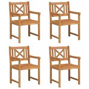 Garden Chair 4 pcs Brown 56 x 56 x 90cm Solid Acacia wood vidaXL Garden Chair 4 pcs Brown 56 x 56 x 90cm Solid Acacia wood vidaXL