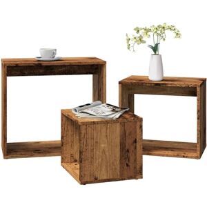 Nesting Tables 3 pcs Old Wood Engineered Wood Vidaxl Nesting Tables 3 pcs Old Wood Engineered Wood Vidaxl