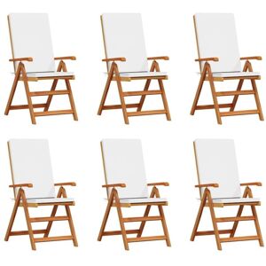 VidaXL Garden Chair Set 6 Solid Teak Wood Modern Outdoor Furniture VidaXL Garden Chair Set 6 Solid Teak Wood Modern Outdoor Furniture