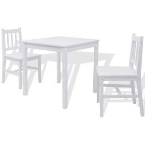 Three Piece Dining Set Pinewood White Vidaxl Three Piece Dining Set Pinewood White Vidaxl