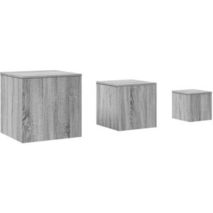 Side Tables 3 pcs Grey Sonoma Engineered Wood Vidaxl Side Tables 3 pcs Grey Sonoma Engineered Wood Vidaxl