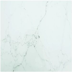 Table Top White 50x50 cm 6 mm Tempered Glass with Marble Design vidaXL Table Top White 50x50 cm 6 mm Tempered Glass with Marble Design vidaXL