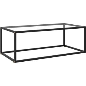 Coffee Table Black with Tempered Glass 100x50x35 cm vidaXL Coffee Table Black with Tempered Glass 100x50x35 cm vidaXL