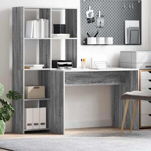 Desk with Shelf Grey sonoma 138.5 x 55 x 143 cm Engineered wood Vidaxl Desk with Shelf Grey sonoma 138.5 x 55 x 143 cm Engineered wood Vidaxl