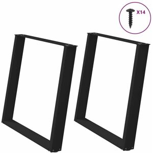 Dining Table Legs U-Shaped 2 pcs Black 90x(72-73) cm Steel Vidaxl Dining Table Legs U-Shaped 2 pcs Black 90x(72-73) cm Steel Vidaxl