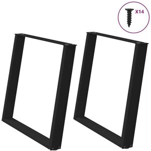 Dining Table Legs U-Shaped 2 pcs Black 100x(72-73) cm Steel Vidaxl Dining Table Legs U-Shaped 2 pcs Black 100x(72-73) cm Steel Vidaxl