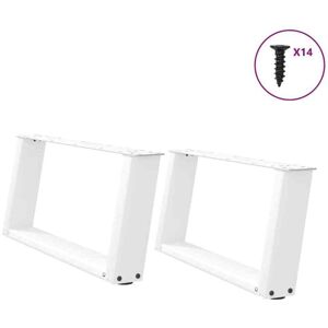 vidaXL U-Shape Coffee Table Legs 2 pcs White 60x(30-31) cm vidaXL U-Shape Coffee Table Legs 2 pcs White 60x(30-31) cm