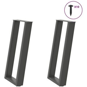 Vidaxl - Console Table Legs U-Shaped 2 pcs Anthracite 28x(72-73) cm Steel Vidaxl - Console Table Legs U-Shaped 2 pcs Anthracite 28x(72-73) cm Steel
