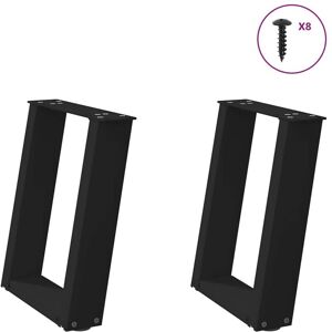 Coffee Table Legs U-Shaped 2 pcs Black 28x(42-43) cm Steel Vidaxl Coffee Table Legs U-Shaped 2 pcs Black 28x(42-43) cm Steel Vidaxl