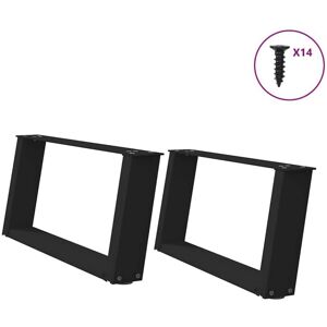 Coffee Table Legs U-Shaped 2 pcs Black 60x(30-31) cm Steel Vidaxl Coffee Table Legs U-Shaped 2 pcs Black 60x(30-31) cm Steel Vidaxl