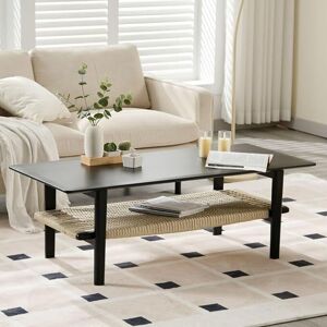 WAHSON OFFICE CHAIRS Wahson Coffee Table Wood Storage Side Table Modern Rustic Rectangular Tea Table for Home Living Room Office, Black WAHSON OFFICE CHAIRS Wahson Coffee Table Wood Storage Side Table Modern Rustic Rectangular Tea Table for Home Living Room Office, Black