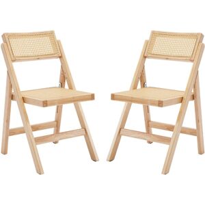 WAHSON OFFICE CHAIRS Wahson Dining Chairs 2Pcs in Rattan Backrest Foldable Chairs with Wood Frame Rustic Leisure Chairs for Kitchen Living Room, Yellow WAHSON OFFICE CHAIRS Wahson Dining Chairs 2Pcs in Rattan Backrest Foldable Chairs with Wood Frame Rustic Leisure Chairs for Kitchen Living Room, Yellow