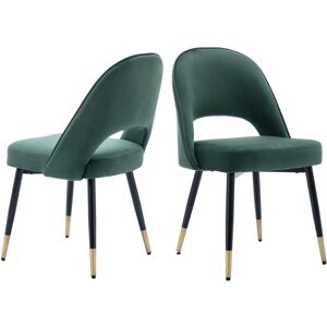 WAHSON OFFICE CHAIRS Dining Chairs Set of 2 in Velvet Modern Side Chairs with Metal Legs Kitchen Leisure Chairs for Dining Living Room Restaurant, Green, Wahson WAHSON OFFICE CHAIRS Dining Chairs Set of 2 in Velvet Modern Side Chairs with Metal Legs Kitchen Leisure Chairs for Dining Living Room Restaurant, Green, Wahson