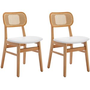 WAHSON OFFICE CHAIRS Dining Chairs 2Pcs Upholstered in pu Leather Retro Rustic Kitchen Chairs with Wooden Legs for Living Room Restaurant, White, Wahson WAHSON OFFICE CHAIRS Dining Chairs 2Pcs Upholstered in pu Leather Retro Rustic Kitchen Chairs with Wooden Legs for Living Room Restaurant, White, Wahson