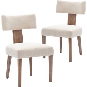 WAHSON OFFICE CHAIRS Dining Chairs Set of 2 in Linen Fabric Upholstered Rustic Side Chairs with Wood Legs for Kitchen Reataurant, Beige, Wahson WAHSON OFFICE CHAIRS Dining Chairs Set of 2 in Linen Fabric Upholstered Rustic Side Chairs with Wood Legs for Kitchen Reataurant, Beige, Wahson